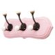 Pink Black Double Loop Ceramic Iron Wooden Hooks
